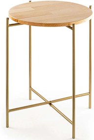 Τραπεζάκι Βοηθητικό 247HFM1145 46x46x56cm Natural-Gold