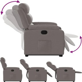 vidaXL Πολυθρόνα Ανακλινόμενη με Ανύψωση Χρώμα Taupe Υφασμάτινη