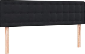 vidaXL Κρεβάτι Boxspring με Στρώμα &amp; LED Μαύρο 160x210 εκ. Βελούδινο