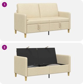 vidaXL Καναπές με Αποθήκευση Κρεμ 152 x 78 x 87 εκ Πολυεστέρας