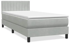 BOX SPRING ΚΡΕΒΑΤΙ ΜΕ ΣΤΡΩΜΑ ΑΝΟΙΧΤΟ ΓΚΡΙ 90X220 ΕΚ. ΒΕΛΟΥΔΙΝΟ 3317103