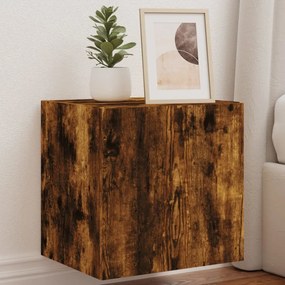 Έπιπλα Τοίχου Τηλεόρασης LED 2 Τεμ. Καπνιστή Δρυς 40,5x35x40εκ.