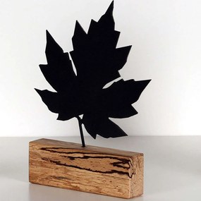Διακοσμητικό Επιτραπέζιο Maple 533BSG1107 17x3,5x27cm Natural-Black Aberto Design Μέταλλο,Ξύλο