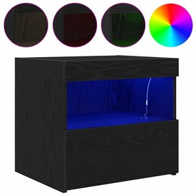 vidaXL Κομοδίνο 2 pcs Μαύρη δρυς 50 x 40 x 45 cm Επεξεργασμένο ξύλο