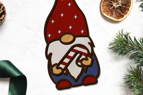 Σετ των 3 Intra απο ξύλο plywood 3mm-4mm πάχος Χριστουγεννιάτικο διακοσμητικό στολίδι με στοιχειά Δίασταση 4x4 cm INTRAFABR-86934418