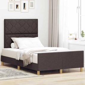 vidaXL Κρεβάτι  Σκελετός Σκούρο Καφέ 120x200 εκ. Υφάσμα
