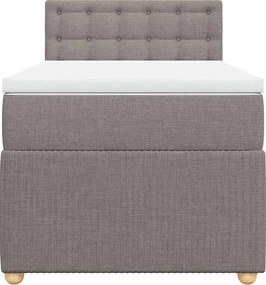 vidaXL Κρεβάτι Boxspring με Στρώμα Taupe 80x200 εκ. Υφασμάτινο
