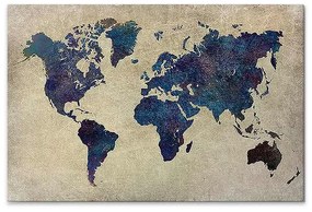 Πίνακας σε καμβά -World Map- Megapap ψηφιακής εκτύπωσης 75x50x3εκ.