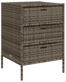 vidaXL Ντουλάπι Αποθήκευσης Κήπου Γκρι 55x59x80 εκ. Συνθετικό Ρατάν