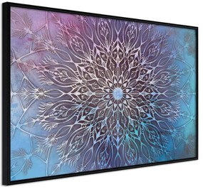 Αφίσα - Blue and Pink Mandala - 90x60 - Μαύρο - Χωρίς πασπαρτού