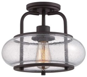 Πλαφονιέρα Φωτιστικό Οροφής 1xE27 Ύψος 25cm Trilogy Elstead Lighting-QZ-TRILOGY-SF-S-Μπρονζέ QZ-TRILOGY-SF-S