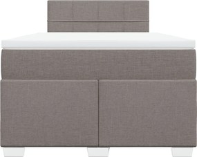 vidaXL Κρεβάτι Boxspring με Στρώμα Taupe 120x200 εκ. Υφασμάτινο