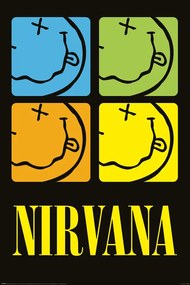 Αφίσα Nirvana - Smiley Squares, (61 x 91.5 cm)