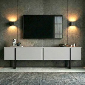 Έπιπλο τηλεόρασης Luxe χρώμα λευκό - μαύρο 180x30x50εκ