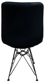 Καρέκλα Τραπεζαρίας ArteLibre SELVA Vintage Μαύρο PU/Μέταλλο 43x57x81cm