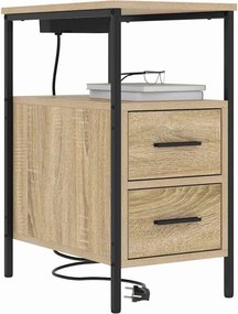 vidaXL Κομοδίνο 2 pcs Δρύς Sonoma 30 x 48 x 61 εκ Επεξεργασμένο ξύλο
