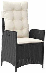 vidaXL Σέτ φαγητού για κήπο 5 pcs Μαύρο συνθετικό ρατάν