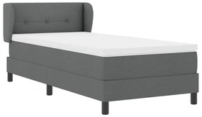 vidaXL Κρεβάτι box spring με στρώμα Σκούρο γκρι 80 x 200 cm ύφασμα