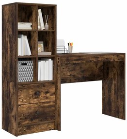 vidaXL Γραφείο με συρτάρι 2 pcs Καπνιστό Δρύς