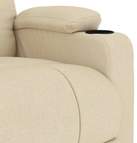 vidaXL Πολυθρόνα Μασάζ Κρεμ Υφασμάτινη