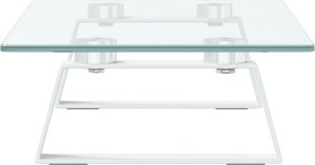 vidaXL Βάση Οθόνης Λευκή 40 x 20 x 8 εκ. από Ψημένο Γυαλί και Μέταλλο