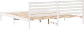vidaXL Σκελετός Κρεβατιού Λευκό 200 x 210 cm Στερεά ξυλεία πεύκου