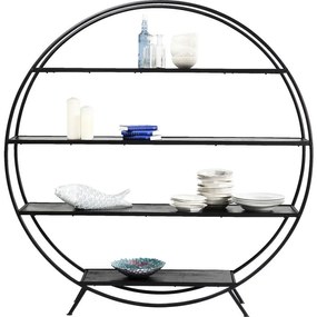 Βιβλιοθήκη Mason Στρόγγυλη Μαύρη 175x180 εκ. 175x35x180εκ - Μαύρο