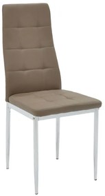 Καρέκλα Cube pakoworld PU μόκα-πόδι χρωμίου