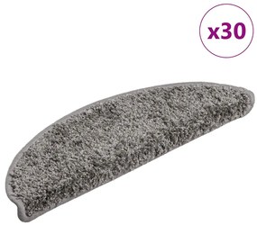 vidaXL Πατάκια για σκάλες 30 τεμάχια Γκρι 56x17x3 cm