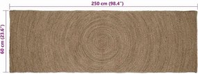 vidaXL Χαλιά χώρου Γκρι 60 x 250 εκ. Γιούτα