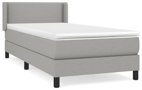 vidaXL Κρεβάτι Boxspring με Στρώμα Ανοιχτό Γκρι 80x200 εκ. Υφασμάτινο