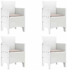 vidaXL Σέτ φαγητού για κήπο 5 pcs Λευκό Rattan Polt