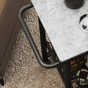 HOMCOM Τρόλεϊ κουζίνας 3 επιπέδων με ροδάκια, Κινητό τραπέζι σερβιρίσματος, Τρόλεϊ κουζίνας με 3 ατσάλινους καλαθιούς, Τραπέζι σερβιρίσματος