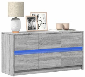 vidaXL Έπιπλο Τηλεόρασης με LED Γκρι Sonoma 100x34x50 εκ. Επεξ. Ξύλο