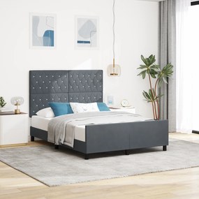 vidaXL Κρεβάτι Σκελετός Σκούρο Γκρί 160x200 εκ Βελούδο
