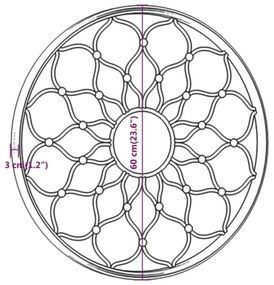 vidaXL Καθρέφτης για Εσ. Χώρους Στρογγυλός Μαύρος 60 x 3 εκ. Σίδερο