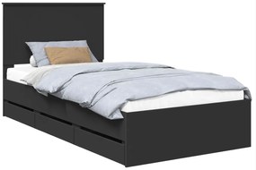 vidaXL Σκελετός Κρεβατιού Μαύρο 100 x 200 cm Μηχανήματος Ξύλο