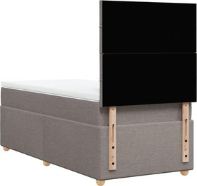 vidaXL Κρεβάτι Boxspring με Στρώμα Taupe 80x200 εκ. Υφασμάτινο