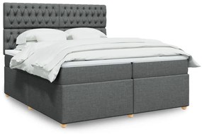 ΚΡΕΒΑΤΙ BOXSPRING ΜΕ ΣΤΡΩΜΑ ΣΚΟΥΡΟ ΓΚΡΙ 200X200 ΕΚ. ΥΦΑΣΜΑΤΙΝΟ 3291395