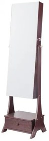 VEVOR Mirror Jewelry Cabinet Standing Mirror with Storage Full Length Brown