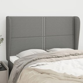 Κεφαλάρι με Πτερύγια Σκούρο Γκρι 147x23x118/128 εκ. Υφασμάτινο 3117815