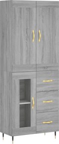 vidaXL Ντουλάπι Γκρι Sonoma 69,5 x 34 x 180 εκ. Επεξεργασμένο Ξύλο