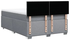 Κρεβάτι Boxspring με Στρώμα Αν. Πράσινο 160x200εκ Υφασμάτινο - Γκρι