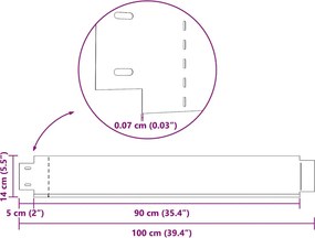 vidaXL Περιγράμματα γκαζόν 20 τμχ. 100 x 14 cm Γαλβανισμένος Χάλυβας