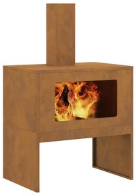 vidaXL Φωτιά Καφέ 60 x 40 x 96 εκ. Ατσάλι σκληρυθέν στον αέρα