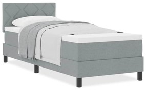vidaXL Κρεβάτι box spring με στρώμα Ανοιχτό γκρι 80 x 200 cm ύφασμα