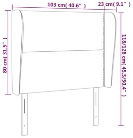 Κεφαλάρι με Πτερύγια Κρεμ 103x23x118/128 εκ. Υφασμάτινο 3117811