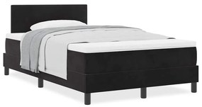 vidaXL Κρεβάτι με Ελατήρια και Στρώμα Μαύρο 120 x 190 cm ύφασμα
