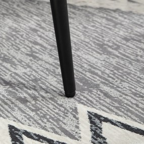 HOMCOM Σκαμπό, υποπόδιο, επενδεδυμένο κάθισμα, όψη κασμίρ, ατσάλινα πόδια, 42 x 42 x 44 cm, Ανοιχτό γκρι