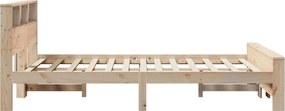 vidaXL Σκελετός Κρεβατιού με ράφι Καφέ 140 x 190 cm Στερεό πεύκο